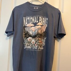 National Parks cotton t-shirt, blue, size Medium